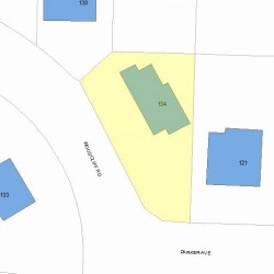 134 Woodcliff Rd, Newton MA  02461-1846 plot plan