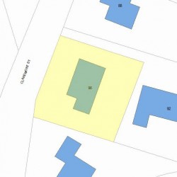 98 Claremont St, Newton MA  02458-1978 plot plan