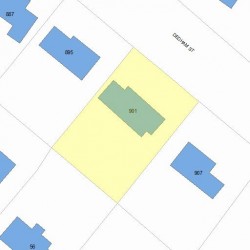 901 Dedham St, Newton MA  02459-3418 plot plan