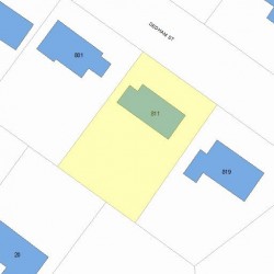 811 Dedham St, Newton MA  02459-3315 plot plan