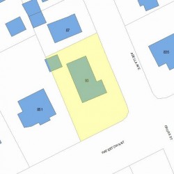 93 Adella Ave, Newton MA  02465-1921 plot plan